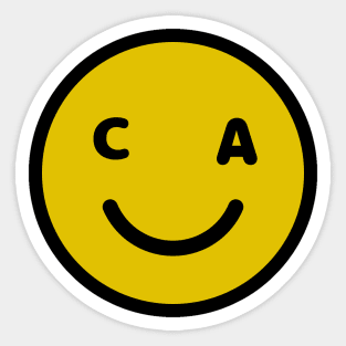 California Smiley Face Sticker